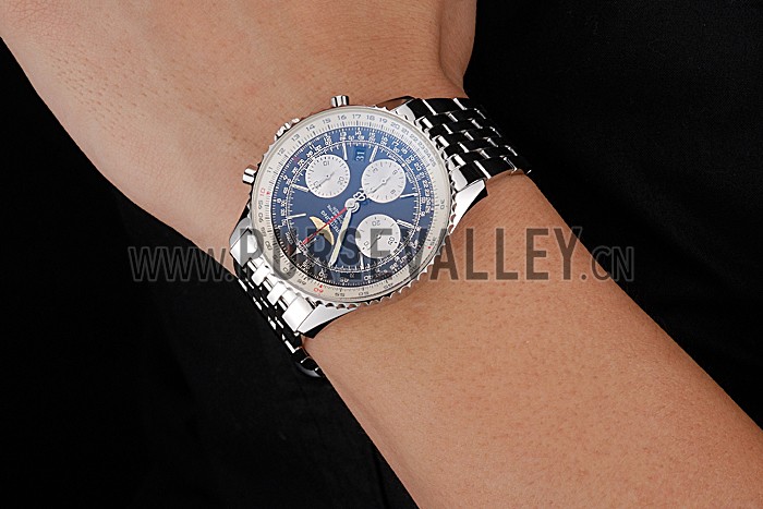 Swiss Breitling Navitimer Black Dial Stainless Steel Bracelet 622442