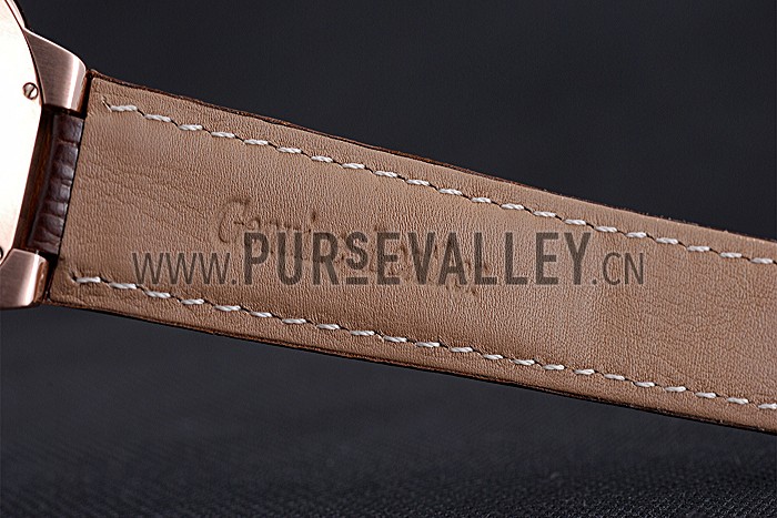 Swiss Cartier Ballon Bleu Brown Leather Bracelet 622064