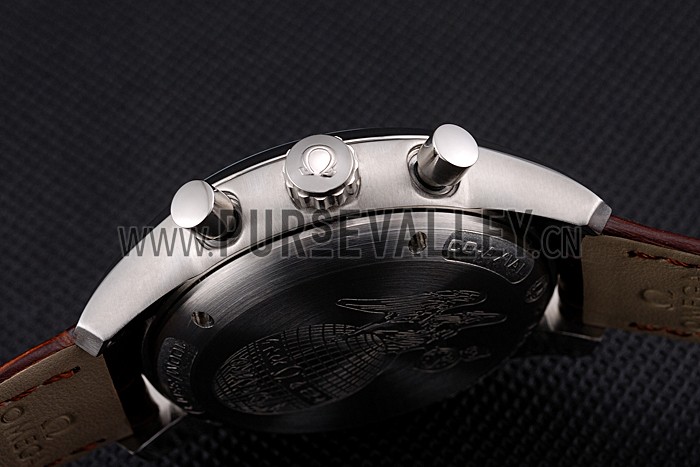 Omega DeVille Silver Bezel with White Dial and Brown Leather Strap 621566