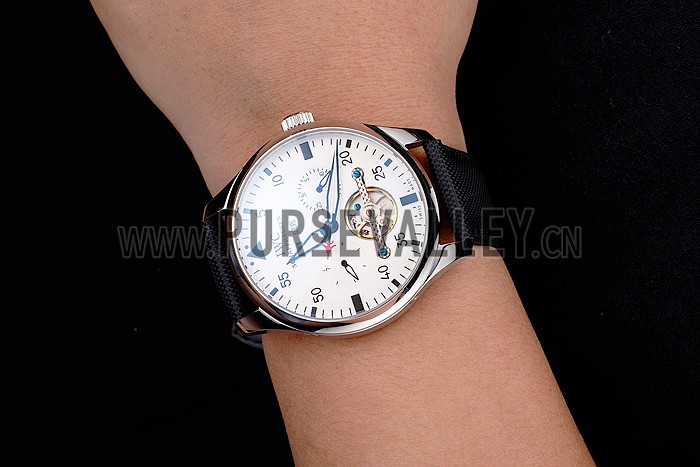 IWC Pilot Tourbillon White Dial Stainless Steel Case Black Textile Strap