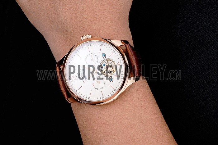 IWC Portofino Tourbillon White Dial Rose Gold Case Broen Leather Strap