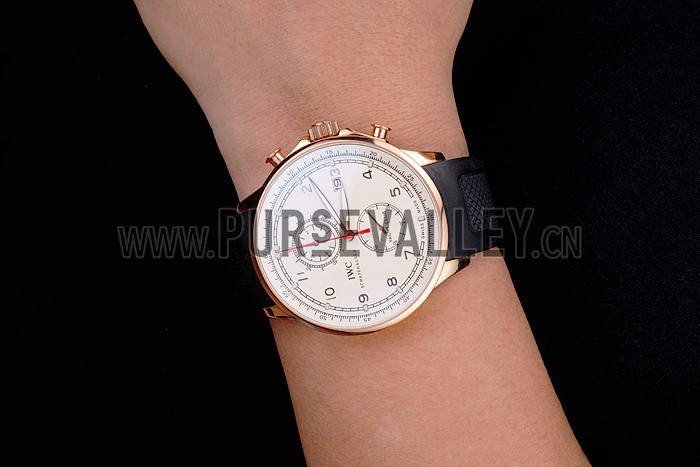 IWC Portugieser Yacht Club White Dial Rose Gold Case Black Rubber Strap