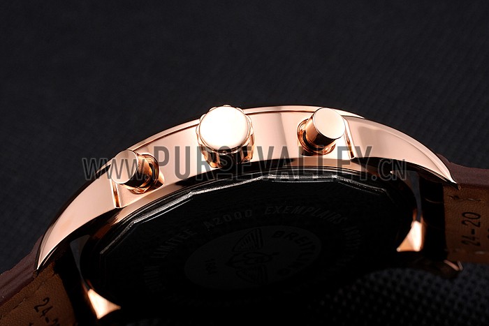 Breitling Chronomat Blue Dial Stainless Steel Case Gold Bezel Blue Leather Strap