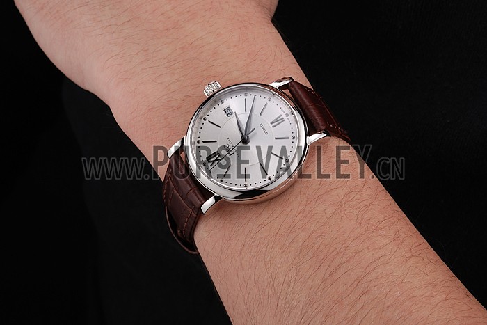 IWC Portofino Silver Dial Stainless Steel Case Brown Leather Strap