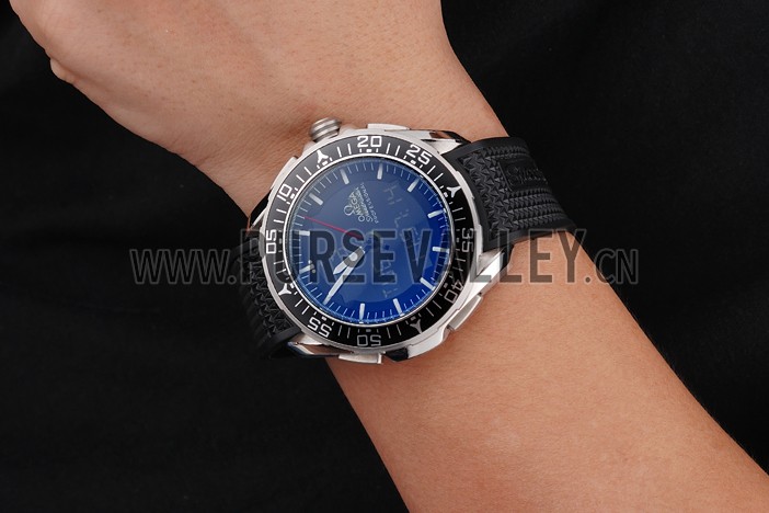 Omega Speedmaster Skywalker X-33 Black Dial White On Black Bezel Stainless Steel Case Black Rubber Strap