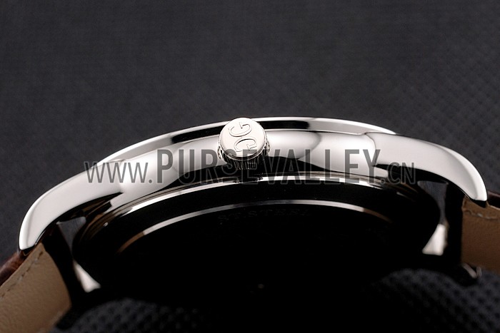 Glashutte Original Silver Dial Stainless Steel Case Brown Leather Strap