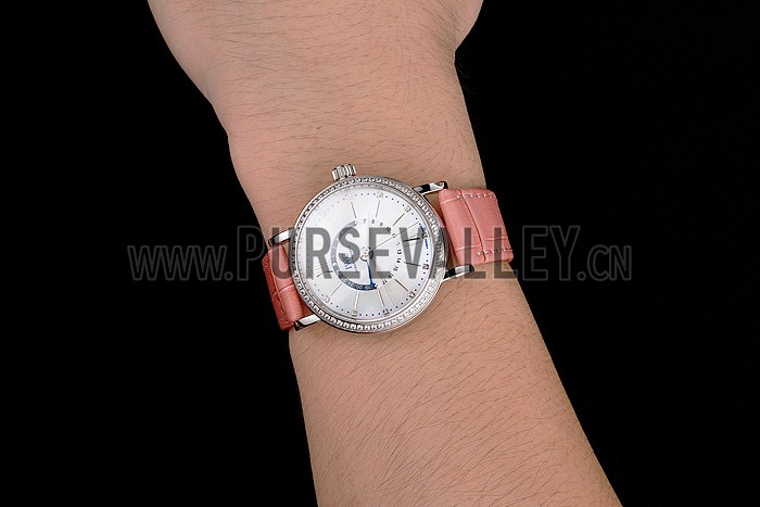 IWC Portofino Day And Night White Dial Stainless Steel Case Pink Leather Strap