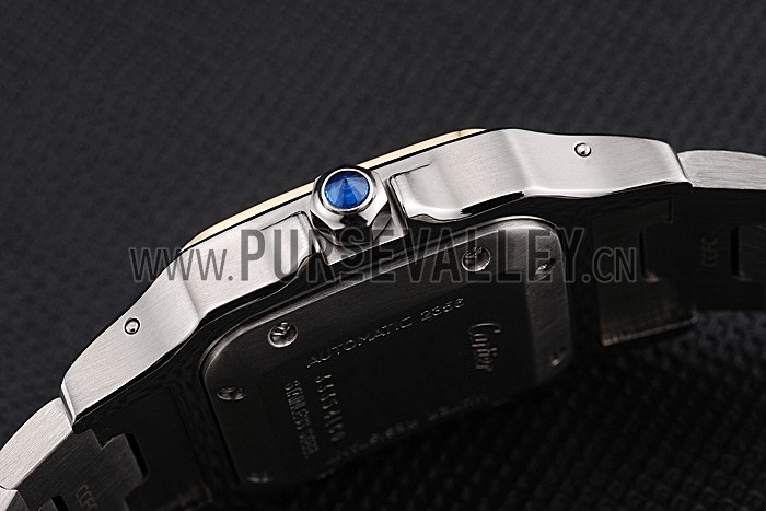 Swiss Cartier Santos De Cartier Galbeee Yellow Gold and Steel Case Steel Bracelet Small 622644