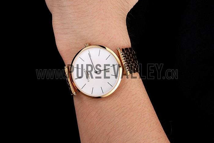 Swiss Longines Grande Classique White Dial Gold Case And Bracelet