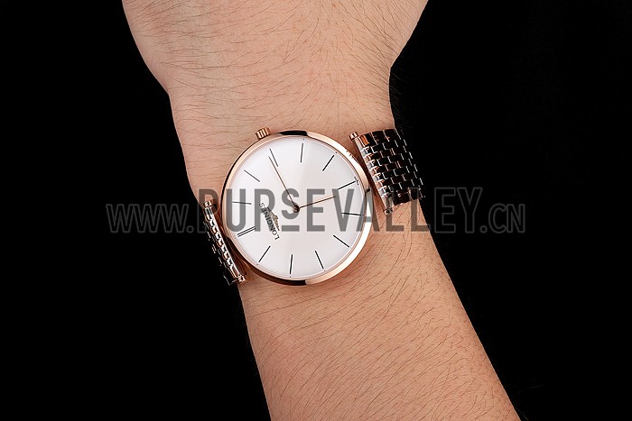 Swiss Longines Grande Classique White Dial Rose Gold Case Two Tone Bracelet