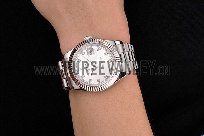 Swiss Rolex Datejust Silver Dial Stainless Steel Case And Bracelet