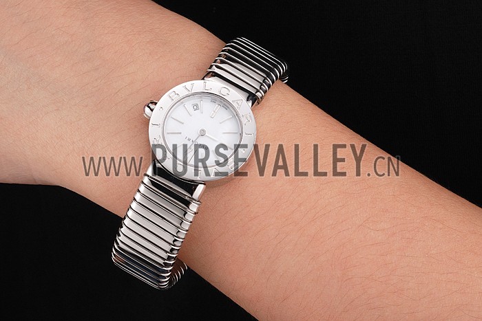 Bvlgari Bvlgari Silver Dial Stainless Steel Case And Tubogas Bracelet