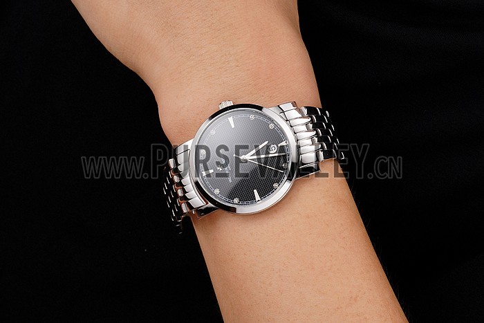 Vacheron Constantin Fine Black Dial Stainless Steel Case And Bracelet