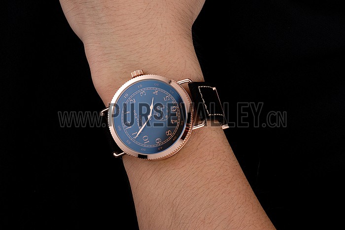 Hamilton Navy Pioneer Small Second Black Dial Rose Gold Case Black Leather Strap