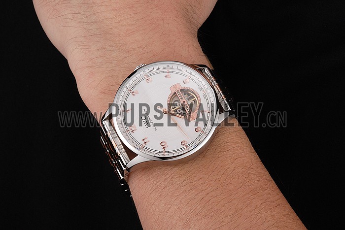 IWC Portugieser Tourbillon White Dial Stainless Steel Case Two Tone Steel Rose Gold Bracelet