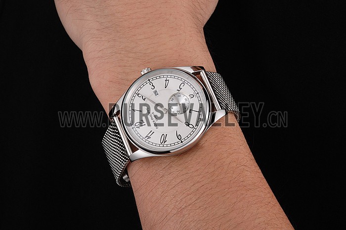 Patek Philippe Calatrava Small Seconds White Dial Stainless Steel Case And Bracelet