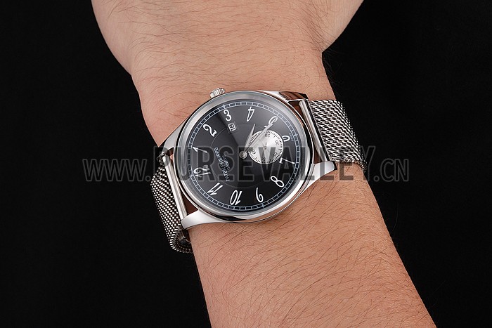 Patek Philippe Calatrava Small Seconds Black Dial Stainless Steel Case And Bracelet