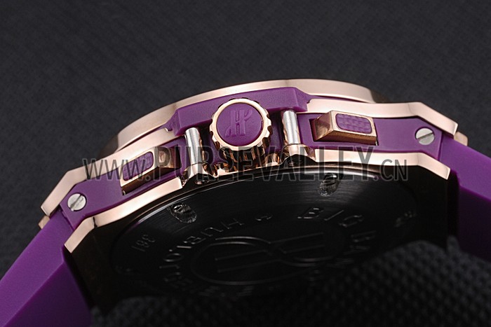 Hublot Big Bang Tutti Frutti Purple Strap Gold Dial
