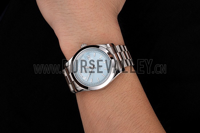 Rolex Day Date 40 Ice Blue Dial Stainless Steel Case And Bracelet