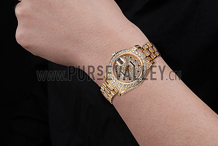Swiss Rolex DateJust Diamond Dial Gold 622024