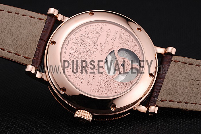 Breguet Classique Complications Rose Gold Case Dark Brown Leather Strap 80154