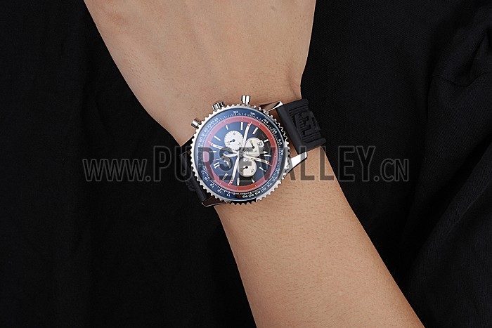 Breitling Certifie Black Rubber Strap Black Dial Chronograph 80182