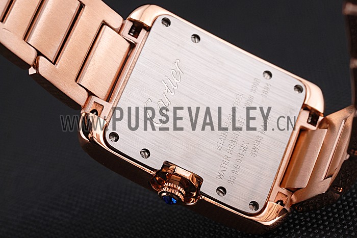 Cartier Tank Anglaise 30mm White Dial Rose Gold Case And Bracelet