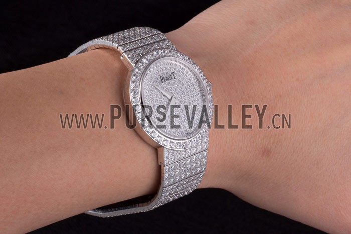 Piaget Swiss Limelight Diamonds Encrusted Stainless Steel Watch 80297
