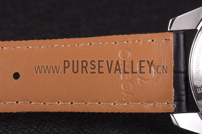 Omega Seamaster Black Dial with Black Leather Band 621574