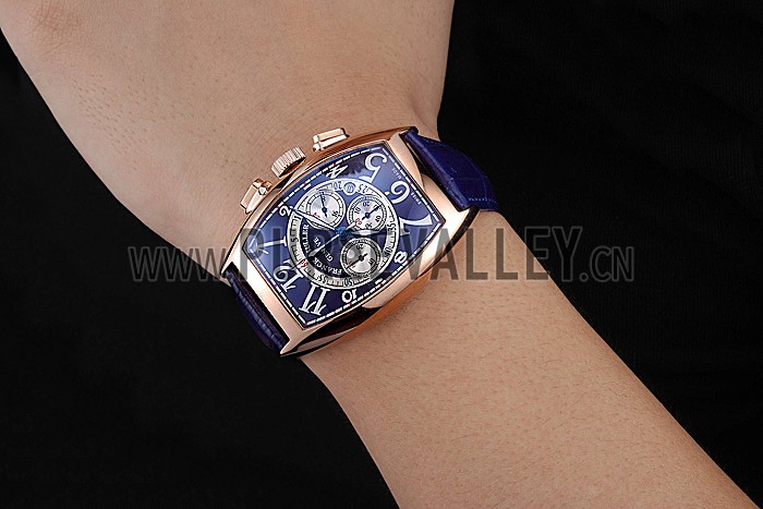 Franck Muller Casablanca Blue Croco Leather Strap Blue Dial 80278
