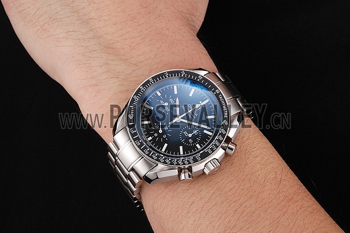 Swiss Omega Speedmaster Professional Black Dial Stainless Steel Case And Bracelet