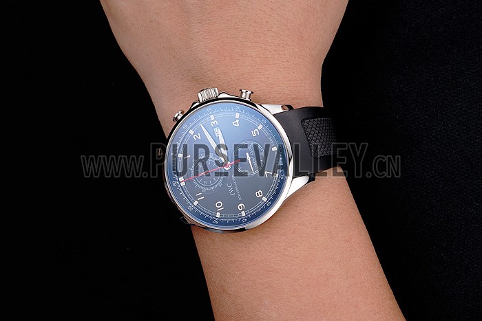 IWC Portugieser Yacht Club Black Dial Stainless Steel Case Black Rubber Strap