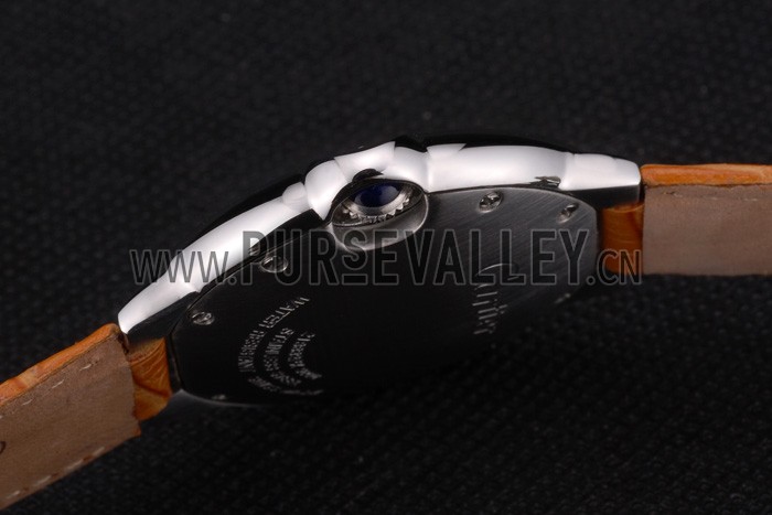 Cartier Ballon Bleu 42mm White Dial Stainless Steel Case Light Brown Leather Bracelet