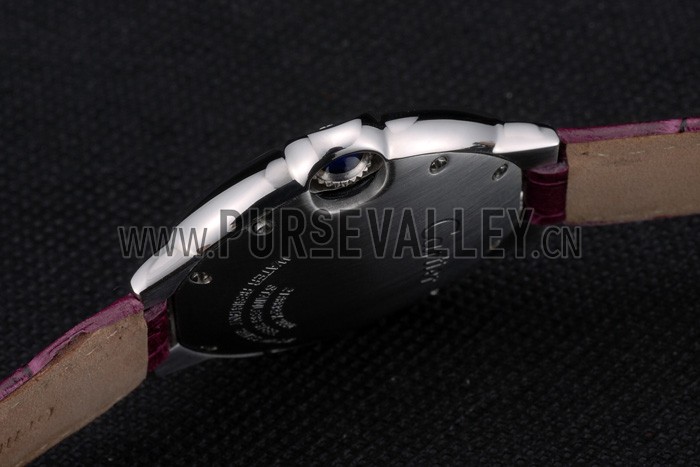 Cartier Ballon Bleu 38mm White Dial Stainless Steel Case Purple Leather Bracelet