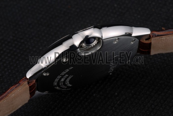 Cartier Ballon Bleu 38mm White Dial Stainless Steel Case Brown Leather Bracelet
