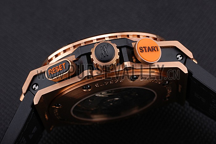 Swiss Hublot Big Bang Limited Edition Formula 1 India Black Dial Gold Case Black Leather Strap 62288