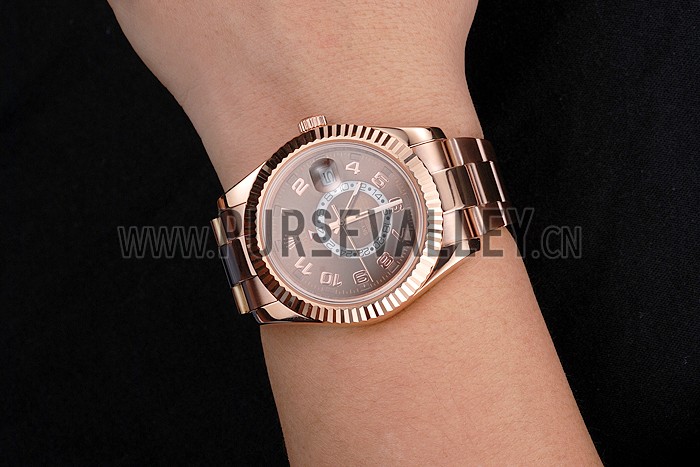 Rolex Sky Dweller Brown Dial Rose Gold Case Ad Bracelet