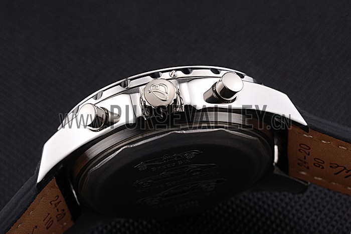 Breitling Bentley Mulliner Tourbillon Black Dial Stainless Steel Case Black Leather Strap 622728