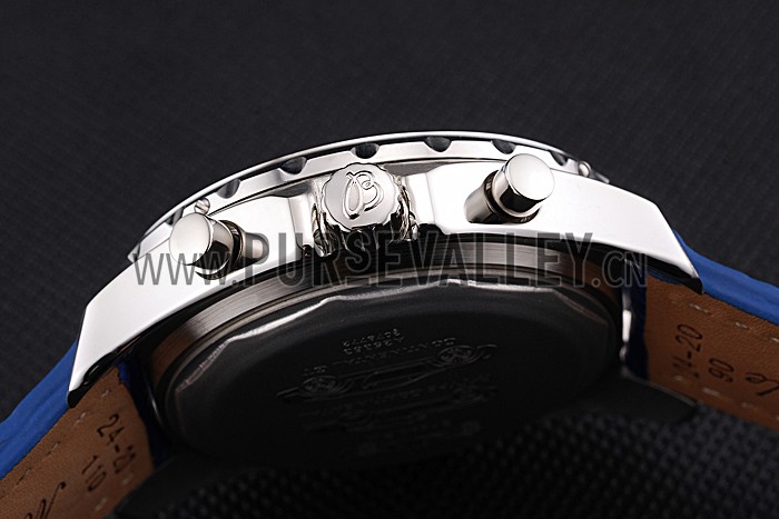 Breitling Bentley Mulliner Tourbillon Blue Dial Stainless Steel Case Blue Leather Strap 622726