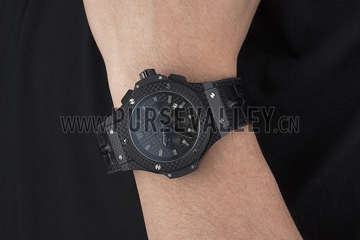 Hublot Big Bang Carbon Dial Carbon Case And Bezel Black Rubber Strap 622773