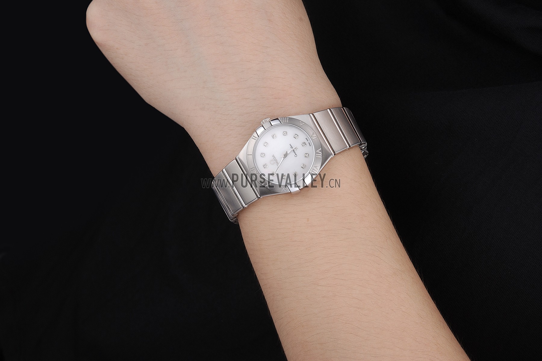 Swiss Lady Omega Constellation Stainless Steel Bracelet Silver Dial 80290