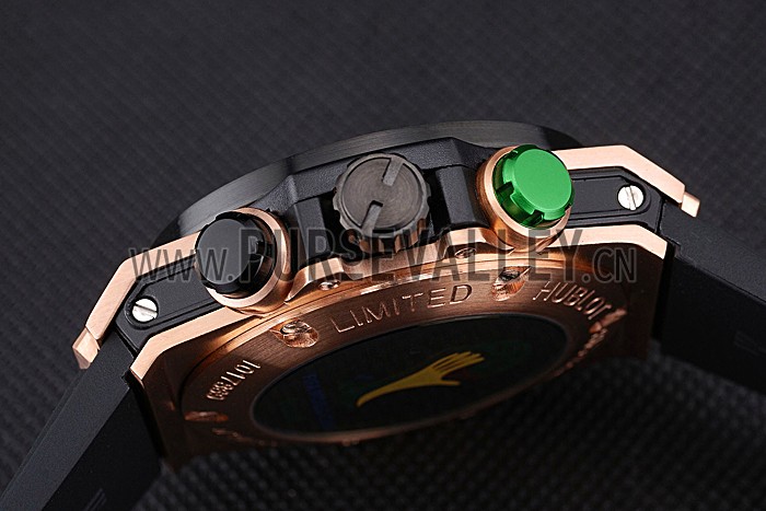 Hublot Big Bang Unico Bi-Retrograde Chrono King Gold Case Black Rubber Strap 622772