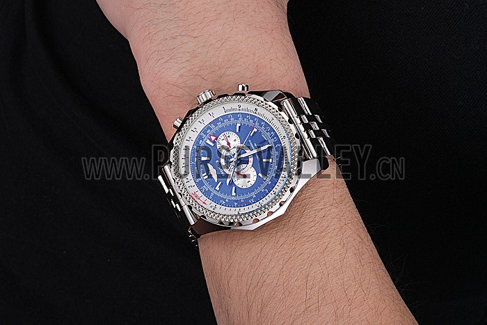 Breitling Bentley Supersports Blue Dial Stainless Steel Case And Bracelet 622221