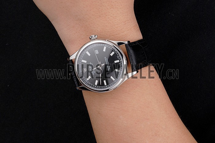 Swiss Rolex Datejust Black Dial Stainless Steel Case And Bracelet