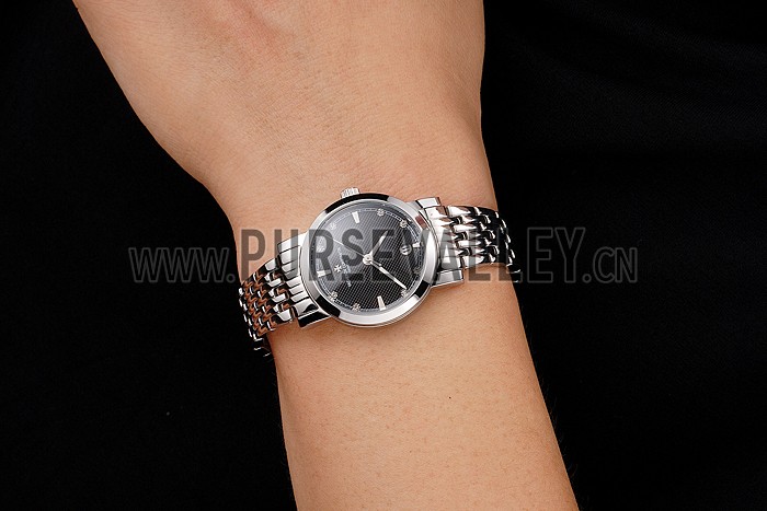 Vacheron Constantin Fine Black Dial Silver Marks Stainless Steel Case And Bracelet