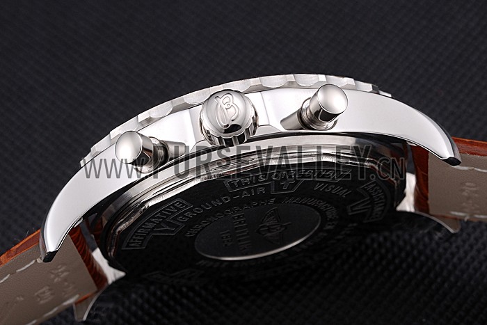 Breitling Navitimer Brown Leather Strap White Dial