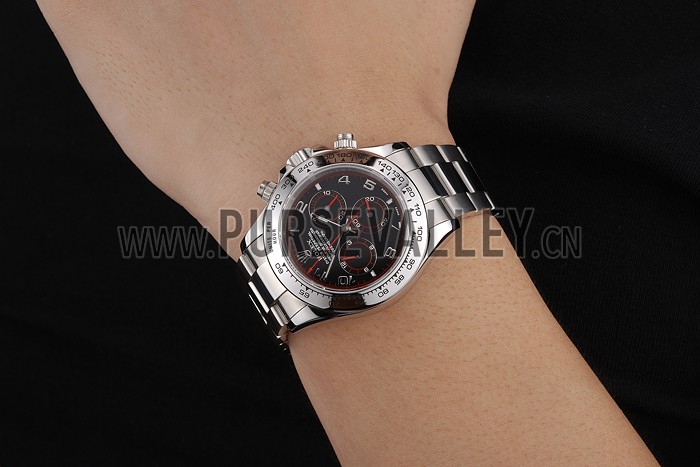 Swiss Rolex Daytona Stainless Steel Bracelet Black Dial 80296