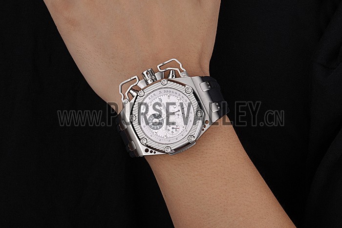 Swiss Audemars Piguet Royal Oak Offshore Survivor White Dial Stainless Steel Case Black Rubber Strap 622859