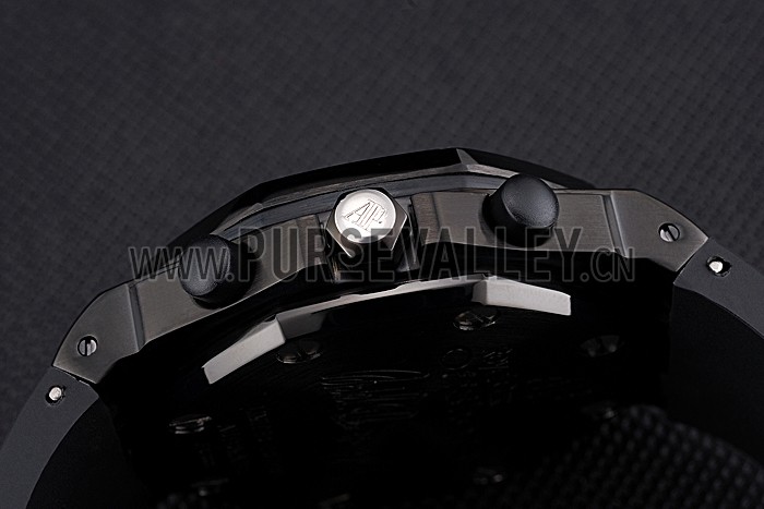 Swiss Audemars Piguet Royal Oak Offshore White And Blue Dial Black Steel Case Black Rubber Strap 622852