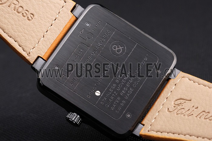 Bell and Ross BR 01-92 Black Dial Black Case Brown Leather Strap